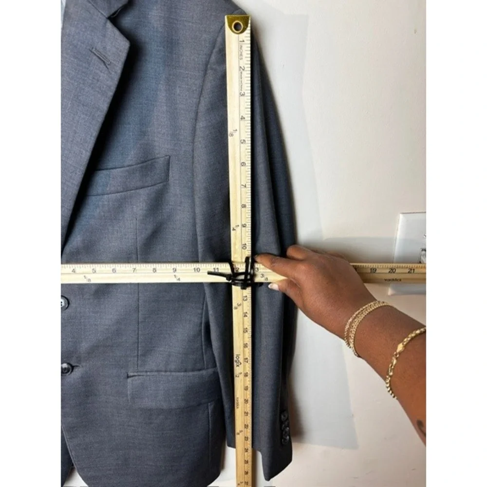 Mens‎ Jos A Bank Reserve 40R Wool Zignone Super 110s Italian Blazer Grey